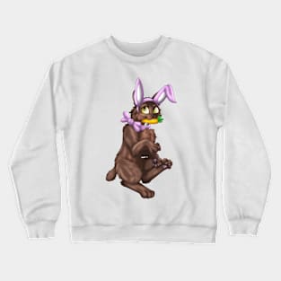 Bobtail BunnyCat: Chocolate (Pink) Crewneck Sweatshirt